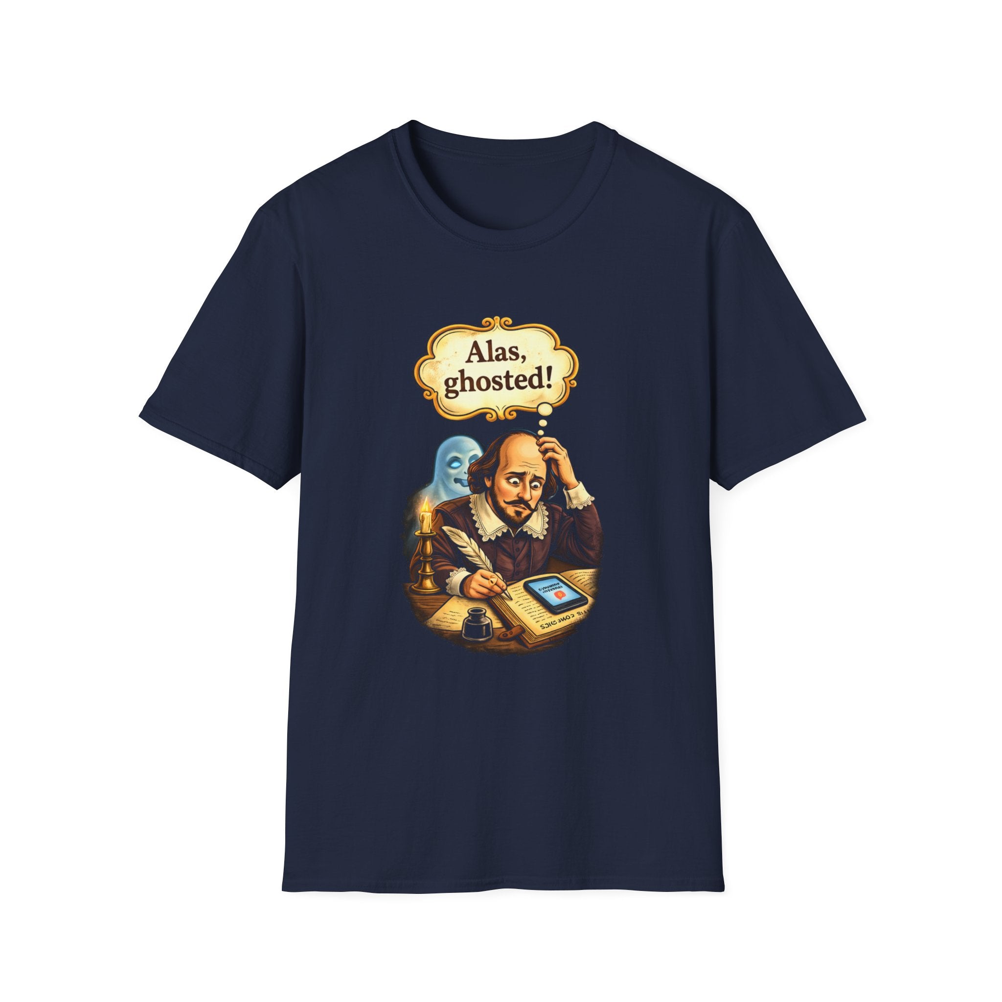 Shakespeare "Alas, ghosted!" Vintage Ghost Humor Tee