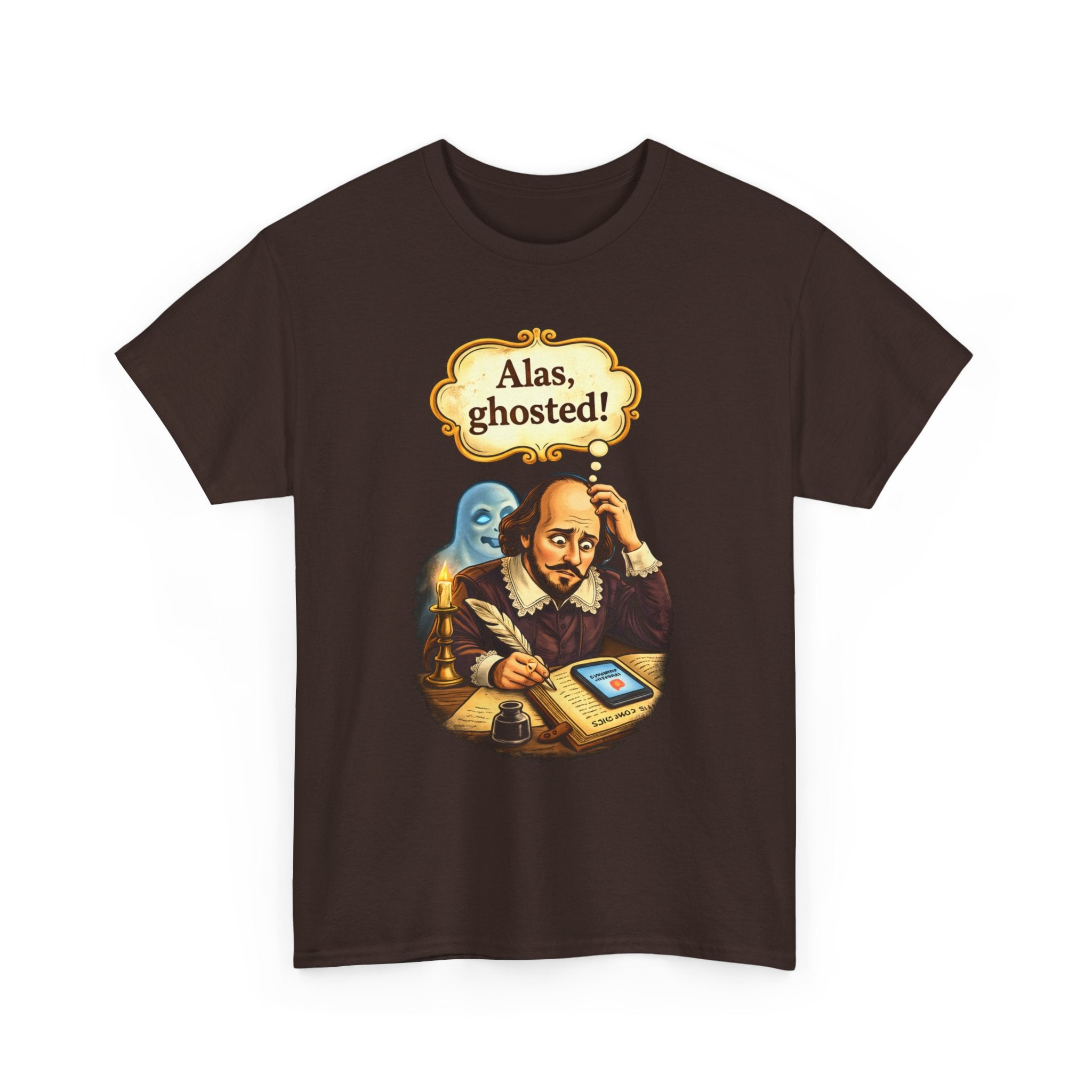Shakespeare "Alas, Ghosted!" Graphic Tee — Funny Literary Halloween T‑Shirt