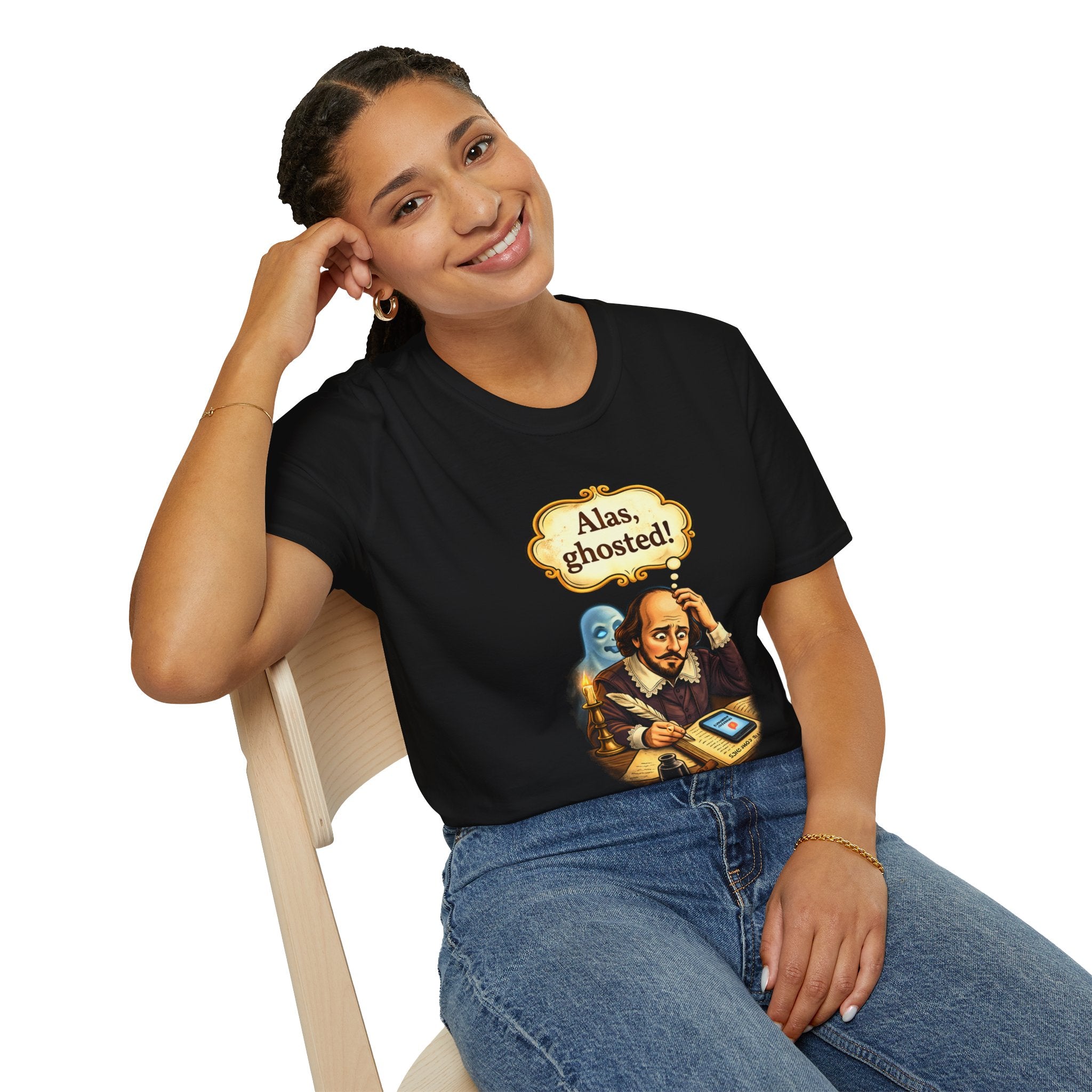 Shakespeare "Alas, ghosted!" Vintage Ghost Humor Tee