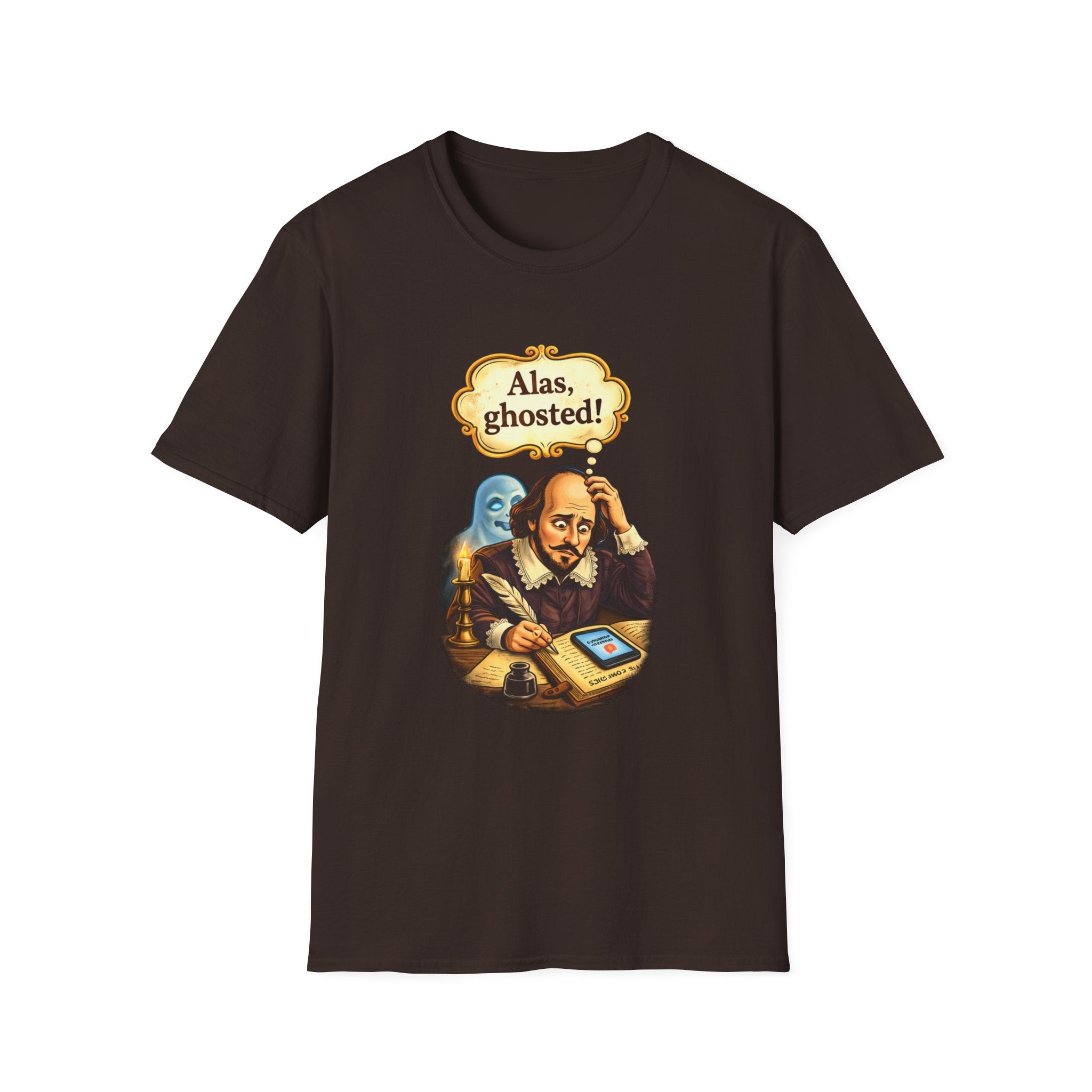 Shakespeare "Alas, ghosted!" Vintage Ghost Humor Tee