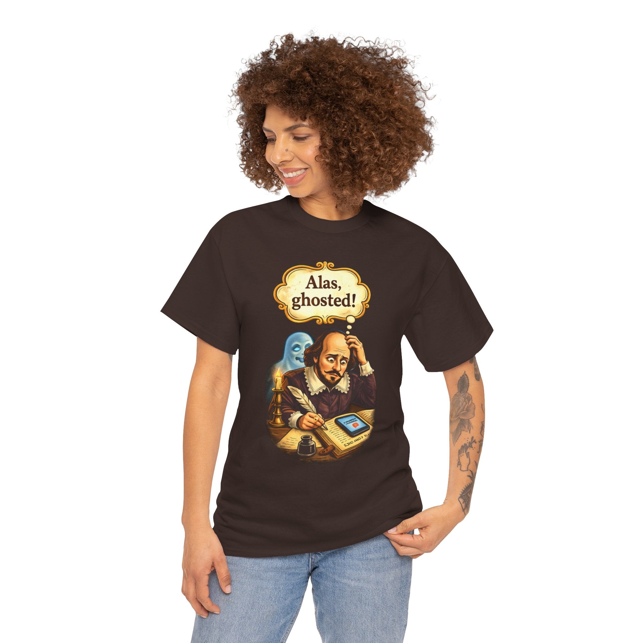 Shakespeare "Alas, Ghosted!" Graphic Tee — Funny Literary Halloween T‑Shirt